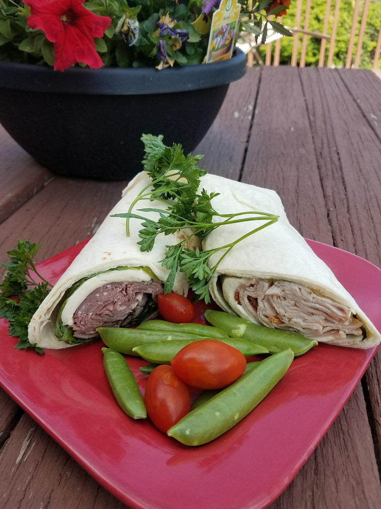 Enjoy Cool Turkey and Beef Wraps and Strawberry Green Salad!