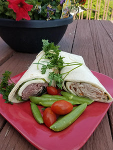Enjoy Cool Turkey and Beef Wraps and Strawberry Green Salad!