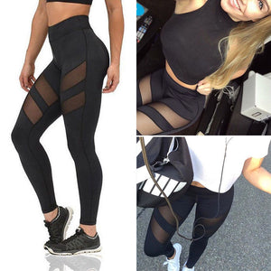 Hot Fashion Sexy Women Exercise Mesh Breathable Compression Leggings