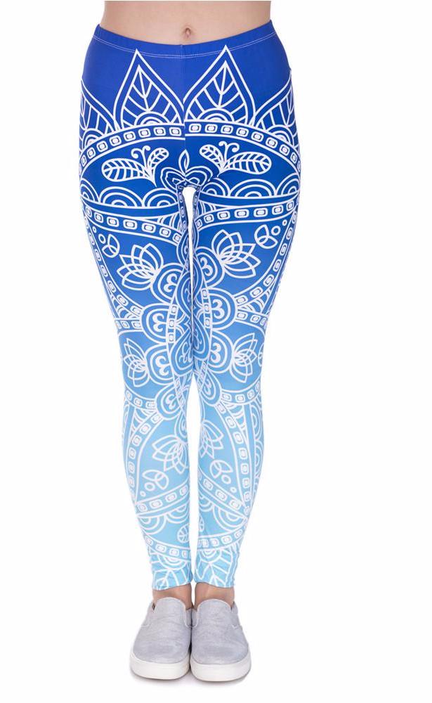 High Quality Womens Leggings - Blue Print and Multi