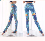 Jungle Motif stirrup high waist yoga leggings - women compression