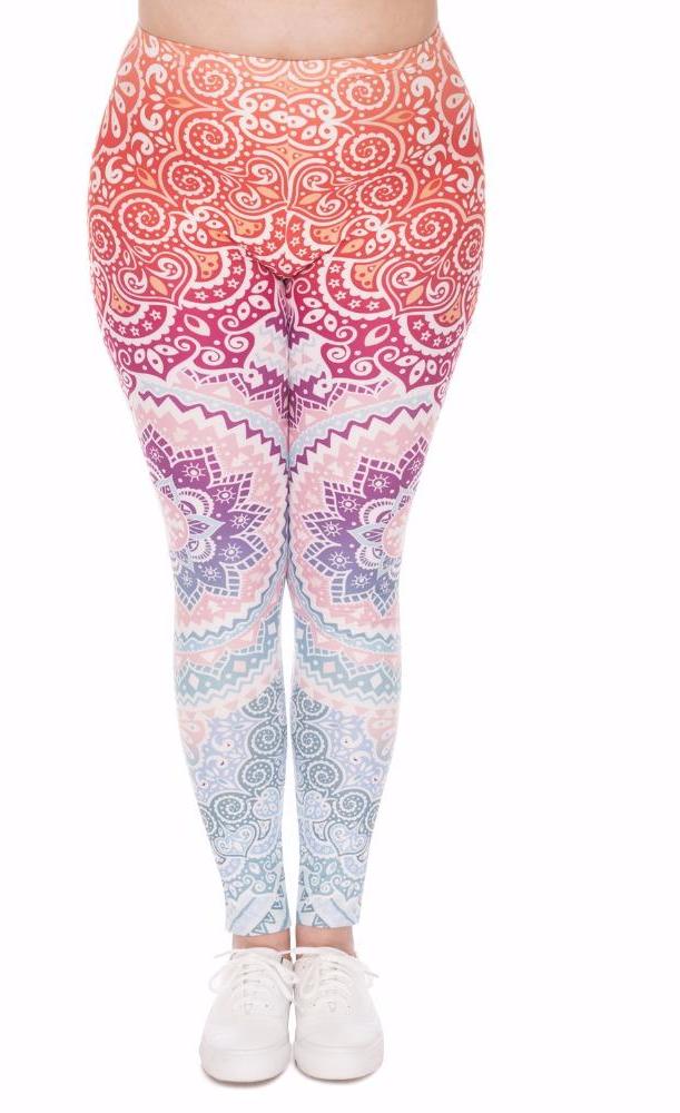 Plus Size Women Leggings -Colorful Pattern