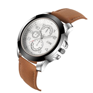 Fashion sports casual leather strap watch quartz - men or women's watches