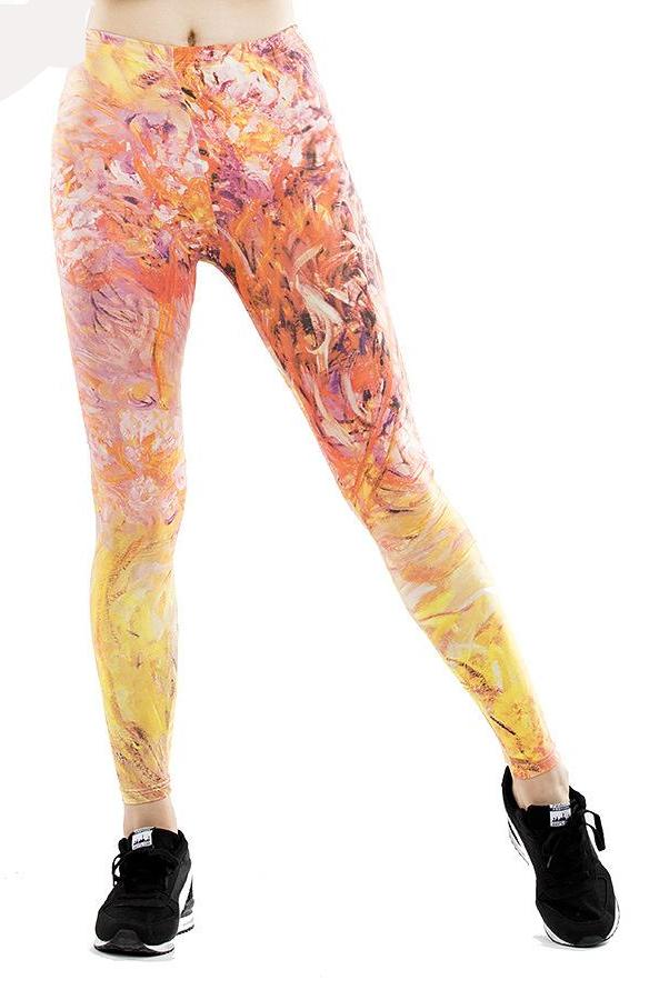 Fitness leggings women slim thin 3D printed high leggings