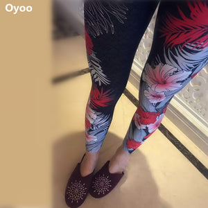 Floral Printed Yoga Leggings Capri Pants For Women 3/4 length Spandex Gym- Athletic Legging Gymwear