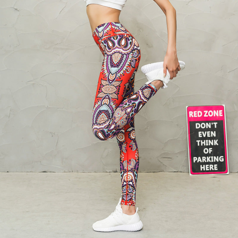 Yoga Pants Printed Women High Waist leggings - Compression
