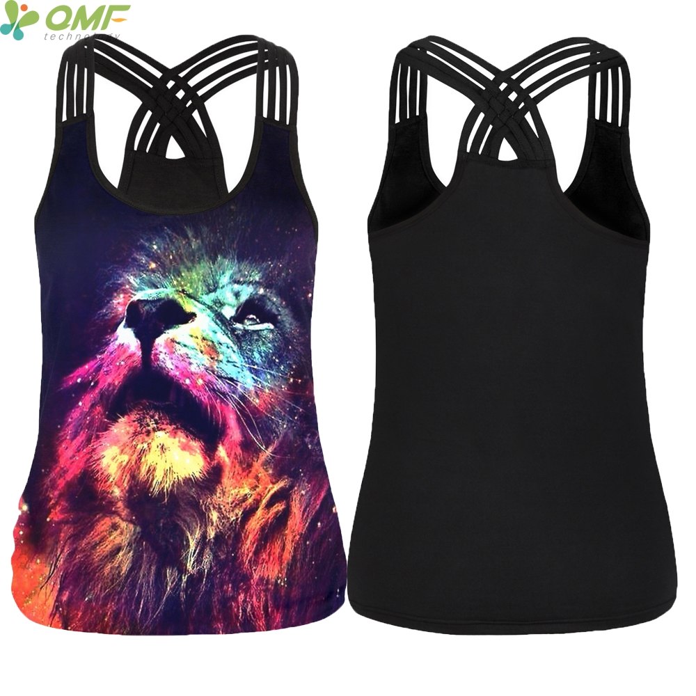 Strappy Yoga tank Top - Cheshire Cat Pattern