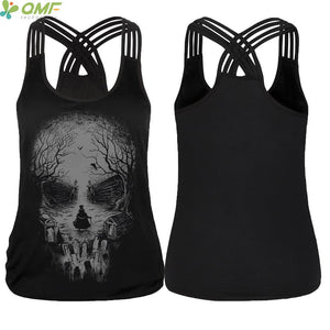 Strappy Yoga tank Top - Cheshire Cat Pattern