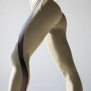 Exciting Stripe Mesh Patchwork Leggings - Push Up Hips