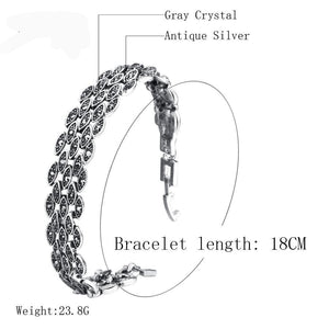 Bright Black Crystal Bracelet For Women