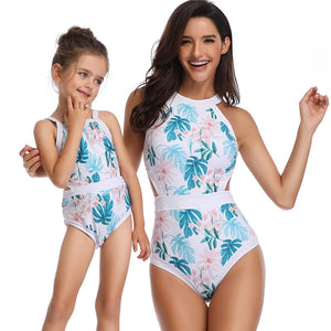 One Piece Swimsuit Mother and Daughter Swimsuit For Girls and Mommy