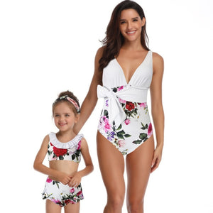 One Piece Swimsuit Mother and Daughter Swimsuit For Girls and Mommy
