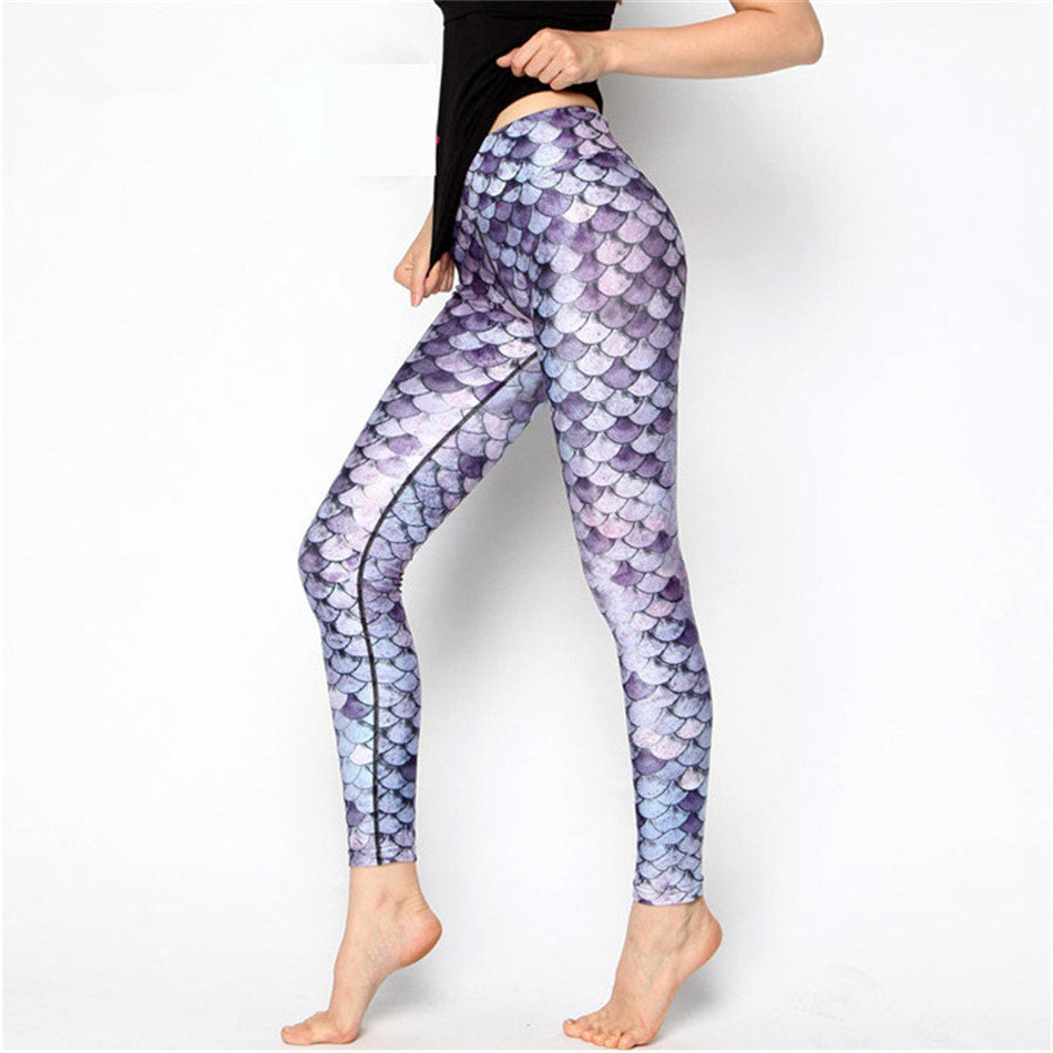 High Quality Two Tone Star Dots Dazzle Purple Blue Ombre Mermaid Yoga leggings