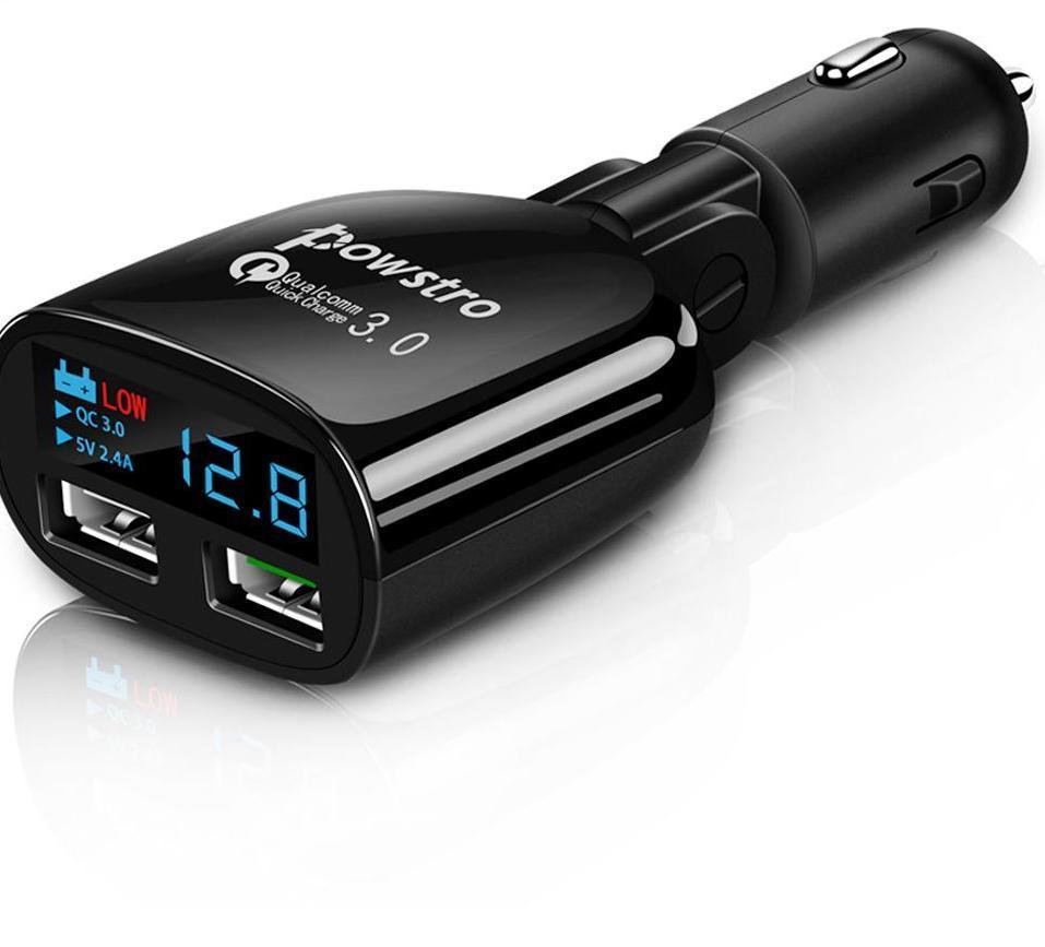 Quick Charge 3.0 Car Charger Portable Dual USB Rotation
