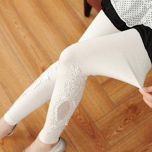 Women cotton lace decoration leggings-Also Plus sizes: size 7XL 4XL 3XL XXL XL L M S 6XL 5XL