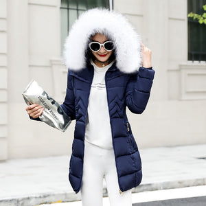 Long Jacket Style Winter Coat - Parka - Fur Like Collar