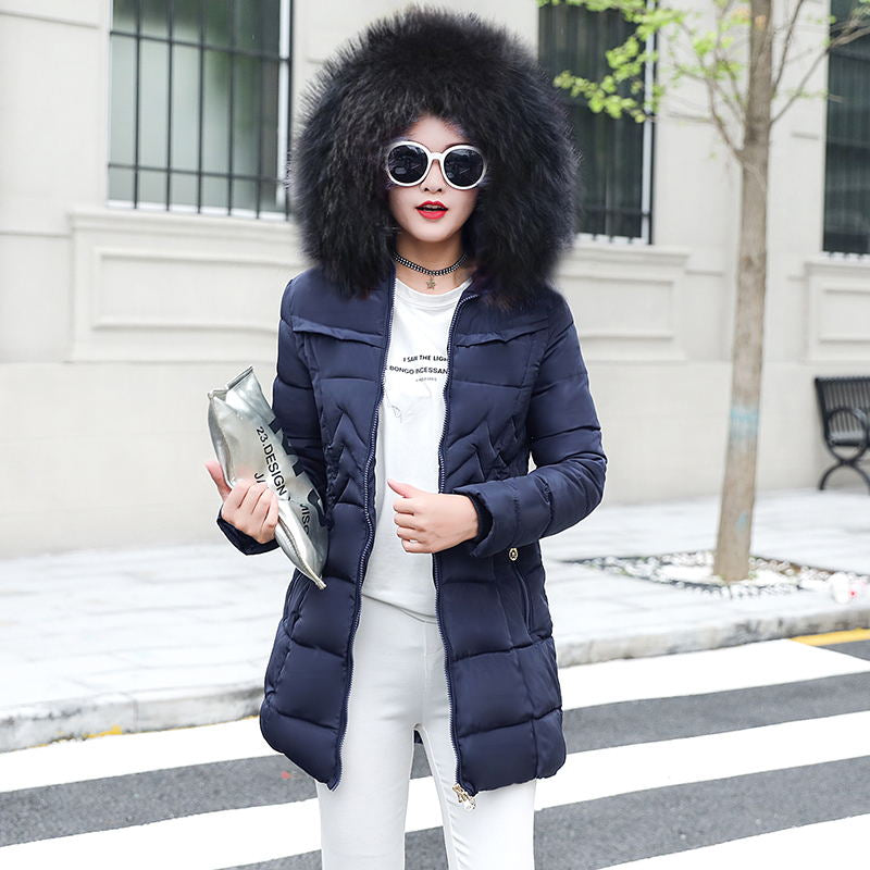 Long Jacket Style Winter Coat - Parka - Fur Like Collar