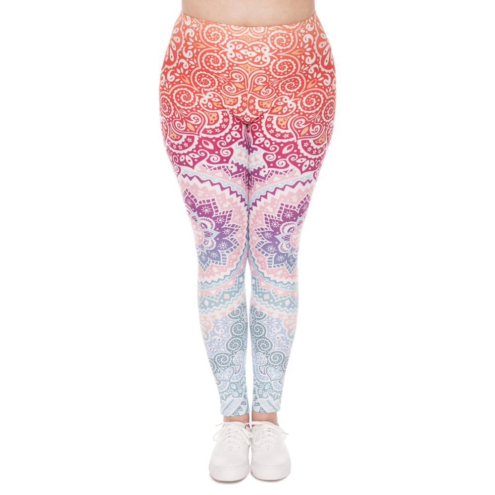 Plus Size Women Leggings -Colorful Pattern