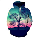 Women/Men Sport Hoodies Plant Trees Print Running Sweatshirts