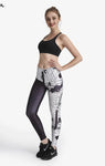 Women Black White Digital Print leggs or yoga pants