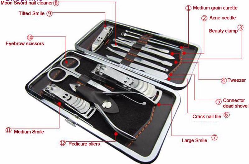 12 Piece Nail Art Manicure Tools Set