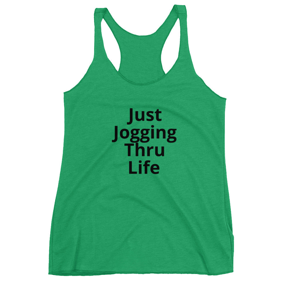 JUST JOGGING THRU LIFE-Fab Fitness Tees-Women's Racerback Tank