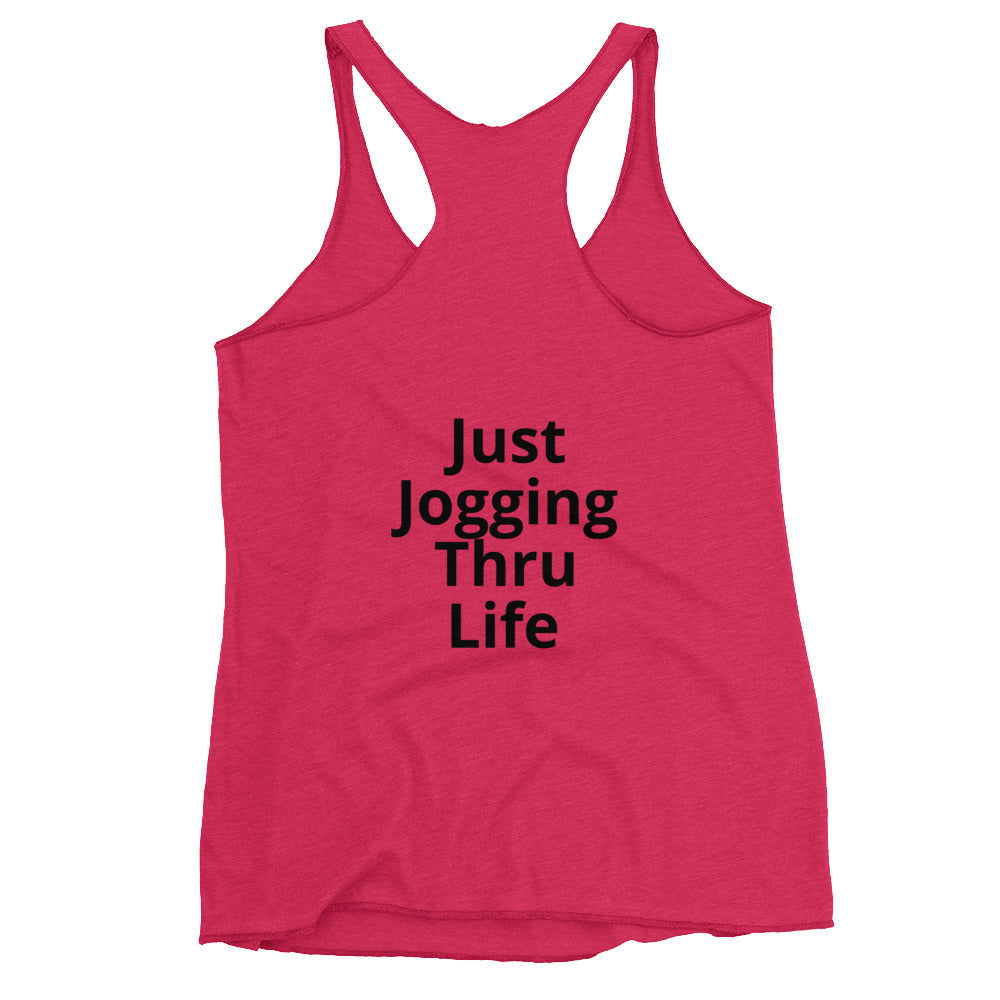 JUST JOGGING THRU LIFE-Fab Fitness Tees-Women's Racerback Tank