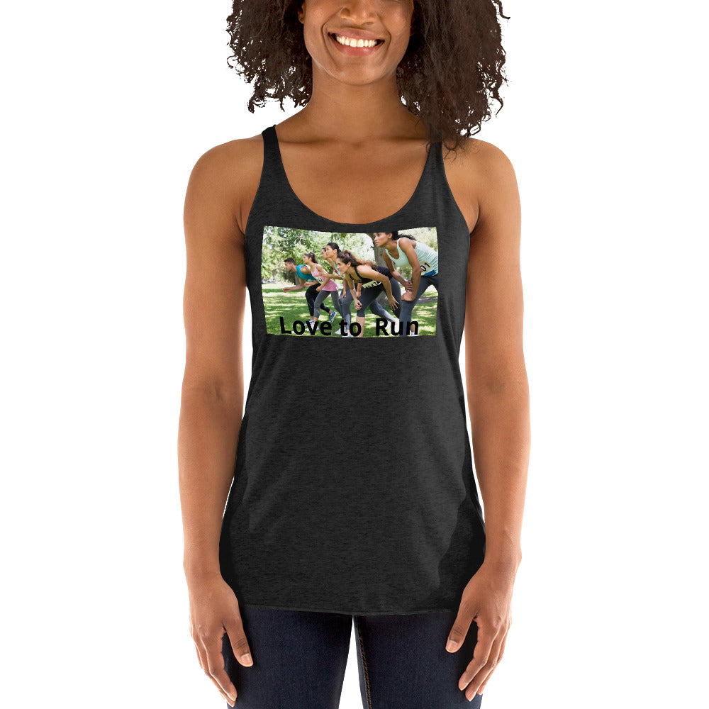 Women's Racerback Tank - Love to run