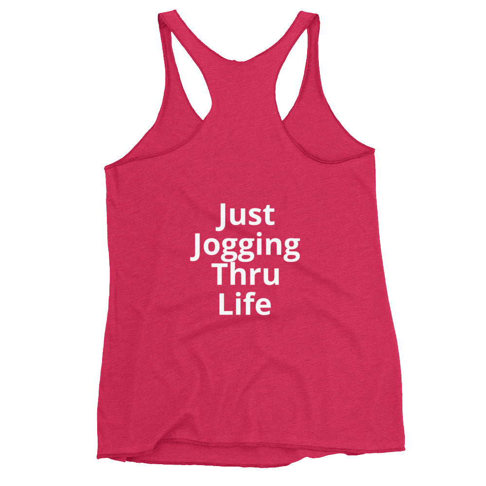 JUST JOGGING THRU LIFE-Fab Fitness Tees-Women's Racerback Tank