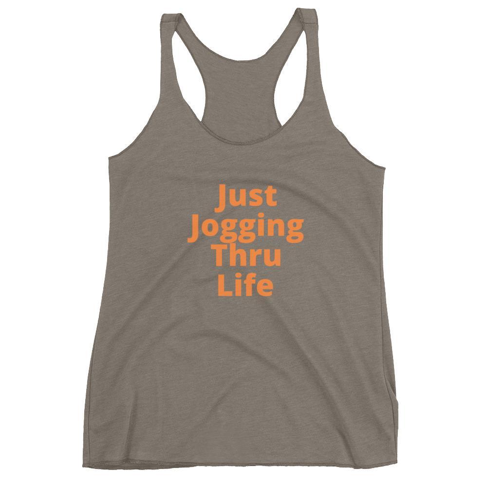 JUST JOGGING THRU LIFE-Fab Fitness Tees-Women's Racerback Tank